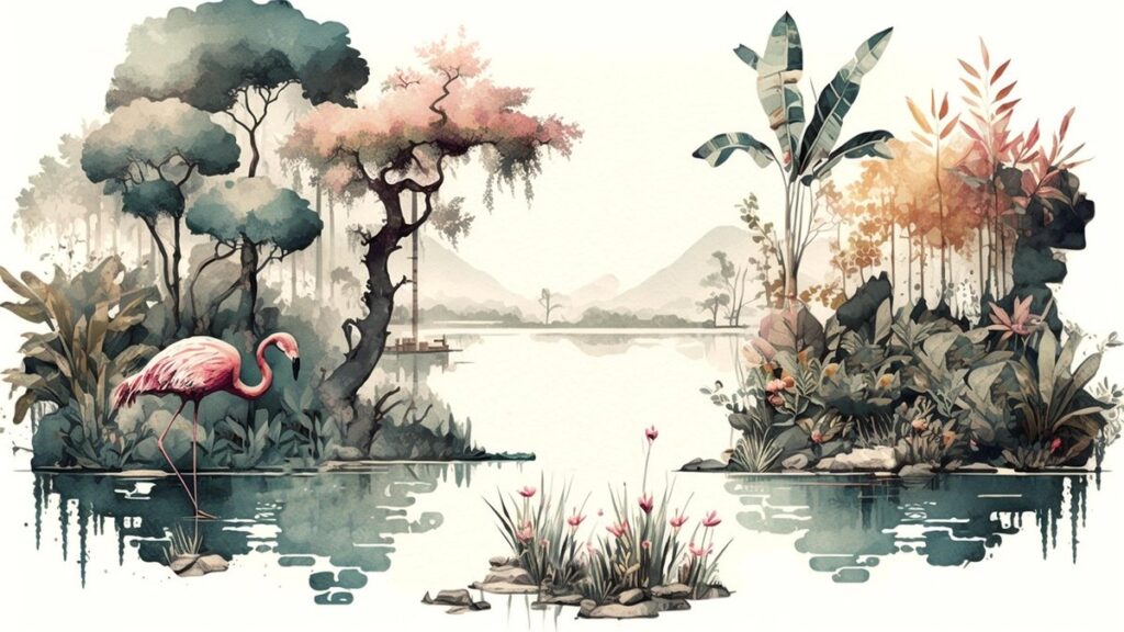 flamingo drawing